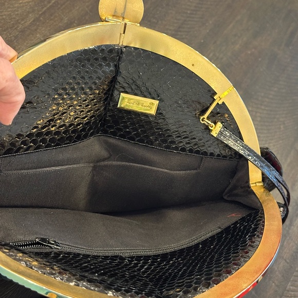 Judith Leiber Black and Gold Clutch - Picture 14 of 15